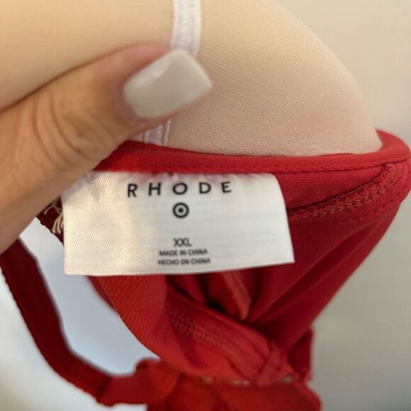 Rhode x Target Swimsuit womens XL Red Embossed Dot Ruffle beach coastal sexy NWT - Picture 13 of 14